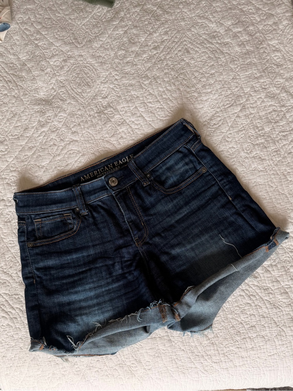 American Eagle Outfitters Indigo Rolled Hem Denim Shorts